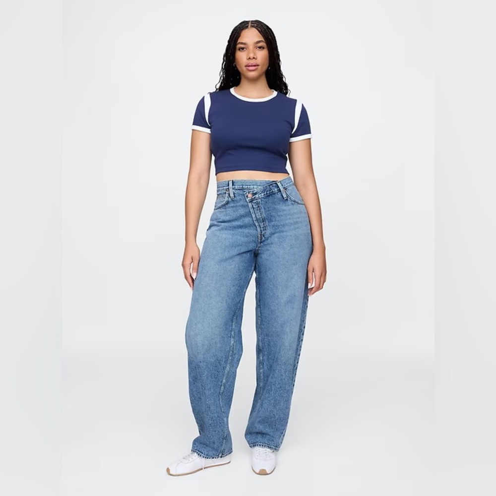 NWT! GAP Light High Rise Crossover Barrel Jeans - Size 30 / 10 🩷 #484783 - Picture 5 of 9
